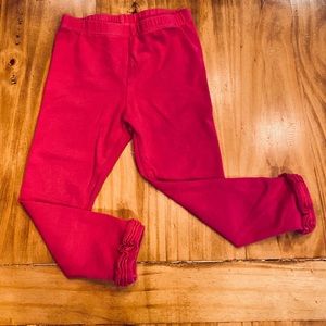 KIDS HEADQUARTERS - Red girls leggings w/ ruffles
